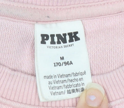 Victoria's Secret PINK Women's Pink Medium Pullover Sweatshirt Heart Rhinestone