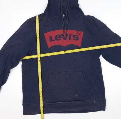 Levi's Men's Blue XL Pullover Hoodie with Logo Graphic