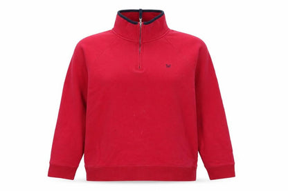 Crew Clothing Women Red 1/4 Zip Pullover Sweatshirt Size 18