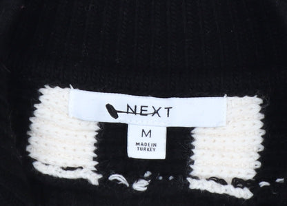 Next Women’s Black & White Striped Full Zip Jumper Size M