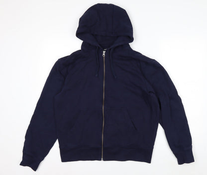 John Lewis Men’s Blue Full Zip Cotton Hoodie Size M