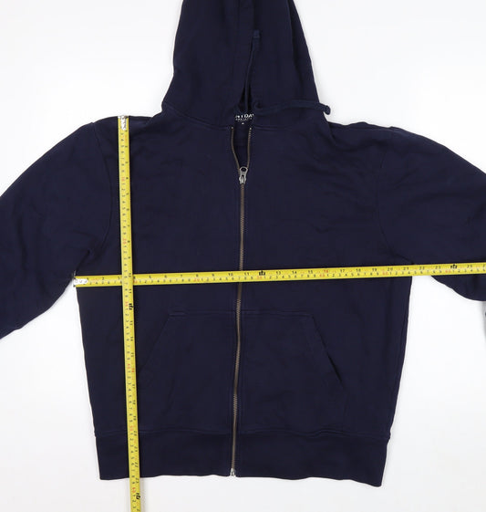 John Lewis Men’s Blue Full Zip Cotton Hoodie Size M