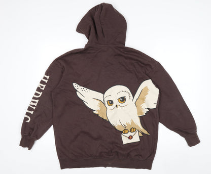 H&M Teens Brown Hedwig Graphic Full Zip Hoodie Size 164