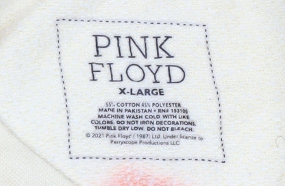 Pink Floyd Mens Beige XL Pullover Tie Dye Graphic Sweatshirt