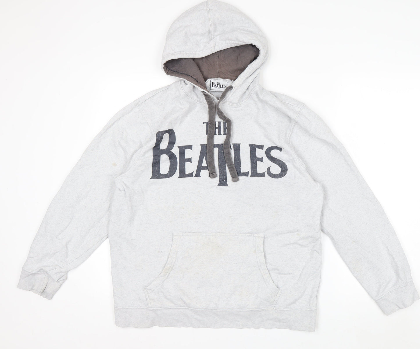 George Men's Grey The Beatles Pullover Hoodie Medium Cotton Fleece