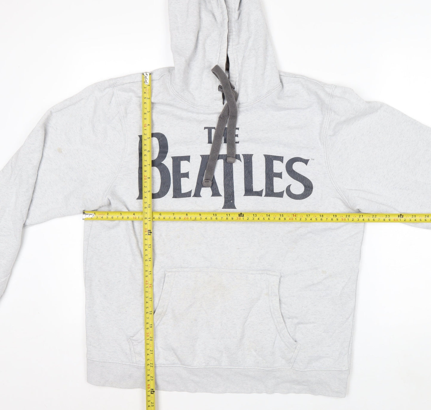 George Men's Grey The Beatles Pullover Hoodie Medium Cotton Fleece