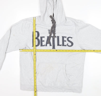 George Men's Grey The Beatles Pullover Hoodie Medium Cotton Fleece