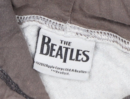 George Men's Grey The Beatles Pullover Hoodie Medium Cotton Fleece