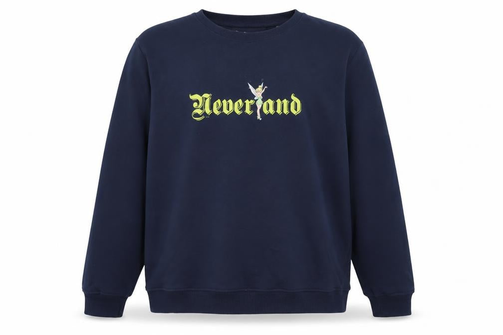 Disney Women’s Navy Neverland Sweatshirt XL Cotton Blend Crew Neck