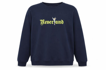 Disney Women’s Navy Neverland Sweatshirt XL Cotton Blend Crew Neck