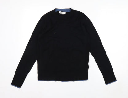 White Stuff Women's Black Merino Cotton Crew Neck Jumper Size 8