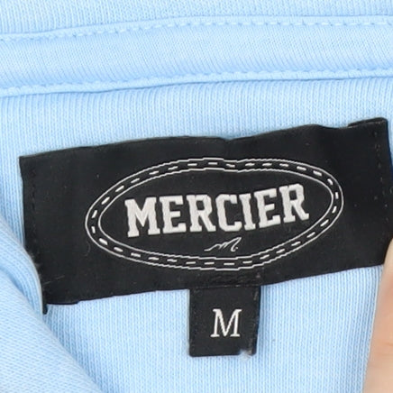Mercier Men's Blue Pullover Hoodie M Embroidered Logo Fleece
