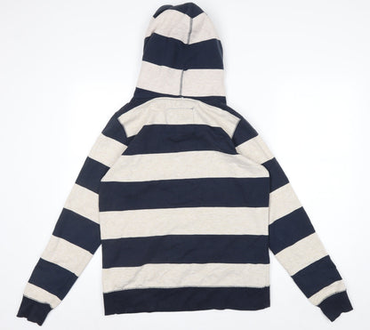 New Look Hudson & Rose Beige Blue Stripe Hooded Pullover 10 Women’s Hoodie