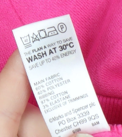 Marks and Spencer Women’s Pink Pullover Hoodie Size 8 Cotton Blend