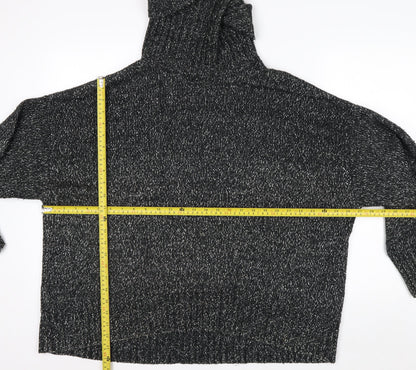 H&M Women’s Black Roll Neck Long Sleeve Wool Blend Jumper Size S