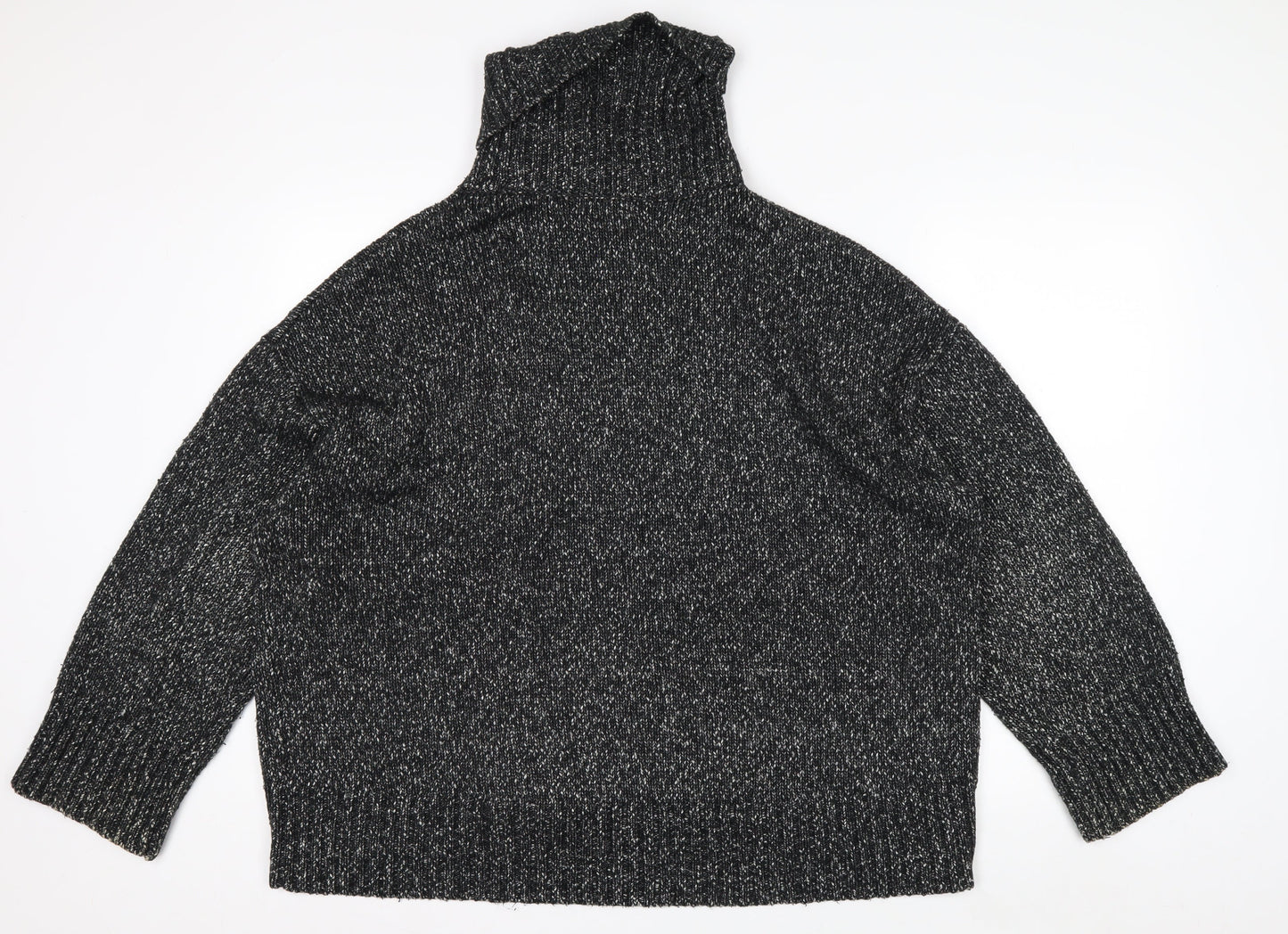 H&M Women’s Black Roll Neck Long Sleeve Wool Blend Jumper Size S