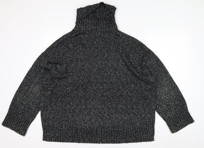H&M Women’s Black Roll Neck Long Sleeve Wool Blend Jumper Size S
