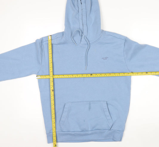Hollister Men's Blue Pullover Hoodie Small Fleece Cotton Blend