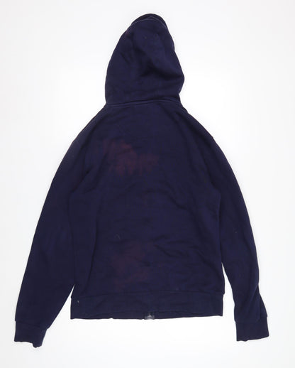 England Rugby Men's Blue Full Zip Hoodie Size M Embroidered Logo