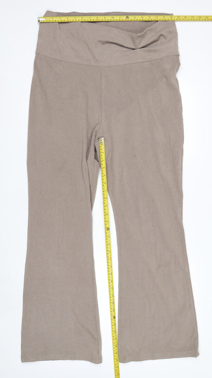 Reaktiv x Oti Mabuse Women's Beige XL Flared Stretch Trousers