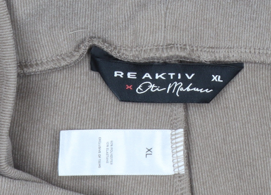 Reaktiv x Oti Mabuse Women's Beige XL Flared Stretch Trousers
