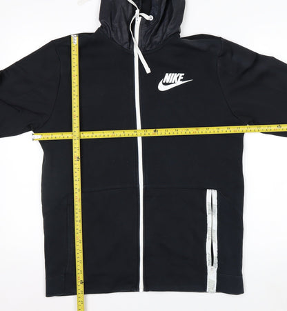 Nike Men's Black Full Zip Hoodie Size M Sportswear Cotton Blend