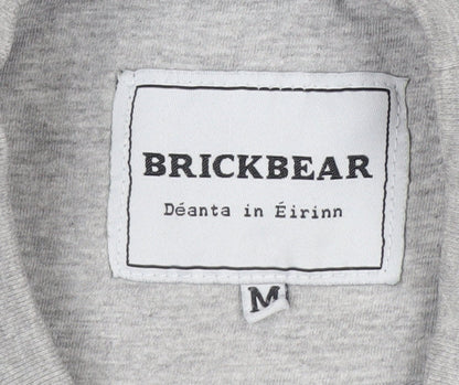 Brickbear Men's Grey Sweatshirt Medium Pullover Graphic Logo