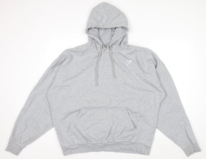 Gymshark Mens Grey 2XL Pullover Hoodie with Logo Drawstring