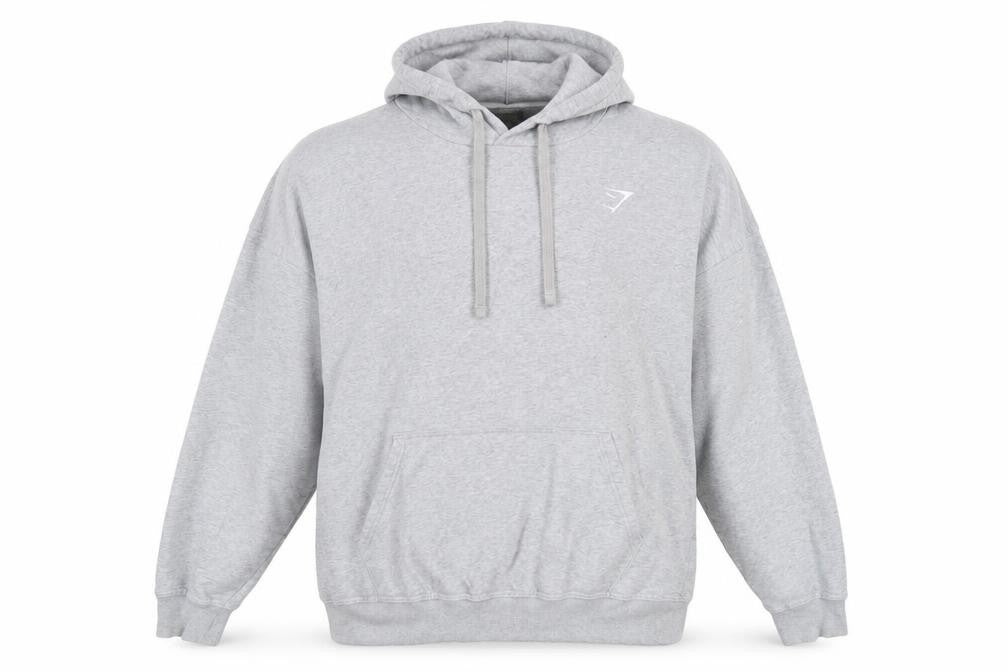 Gymshark Mens Grey 2XL Pullover Hoodie with Logo Drawstring