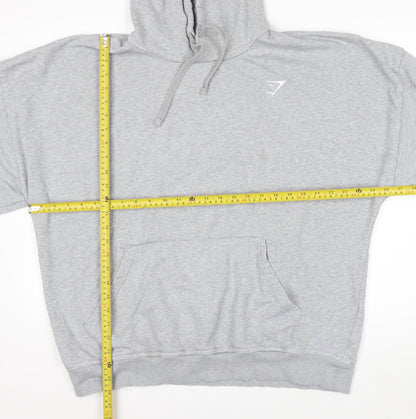 Gymshark Mens Grey 2XL Pullover Hoodie with Logo Drawstring