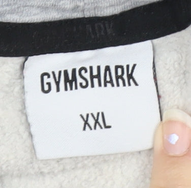 Gymshark Mens Grey 2XL Pullover Hoodie with Logo Drawstring