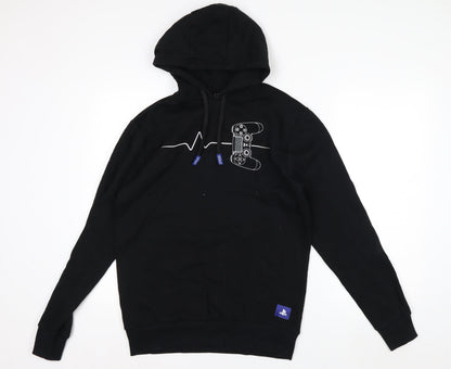 PlayStation Men's Black Pullover Hoodie S Graphic Gaming Sweatshirt