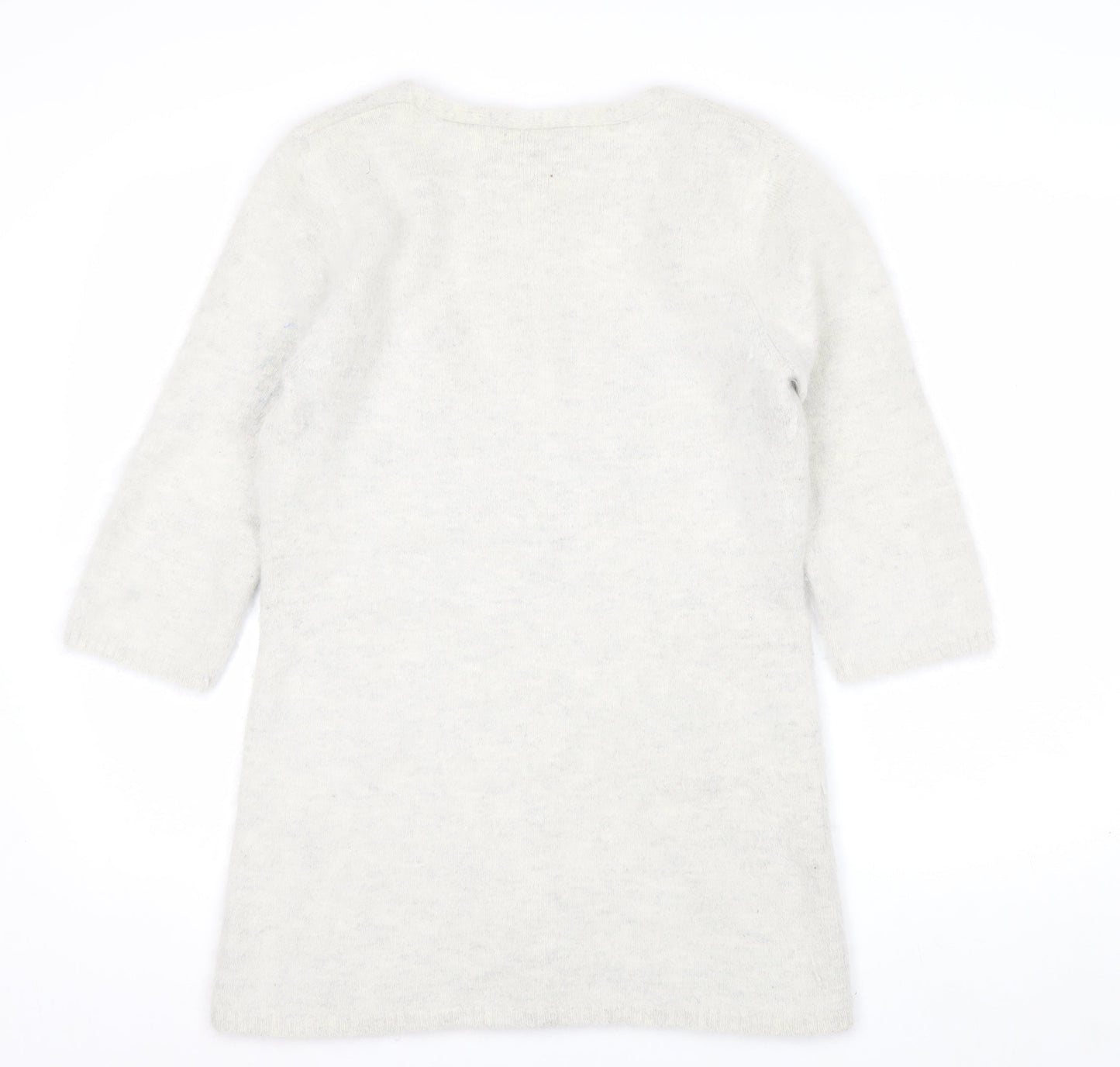 Warehouse Women’s Ivory Angora Blend V-Neck Button Cardigan UK 14