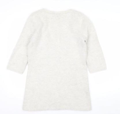 Warehouse Women’s Ivory Angora Blend V-Neck Button Cardigan UK 14