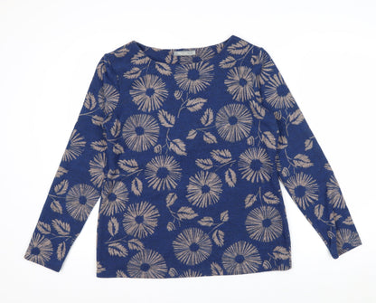 Lily and Me Women Blue Floral Pullover Jumper Size 14