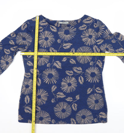 Lily and Me Women Blue Floral Pullover Jumper Size 14