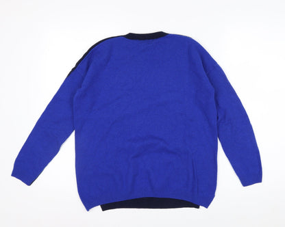 Hobbs Women’s Navy Blue Wool Cashmere Crew Neck Jumper XS