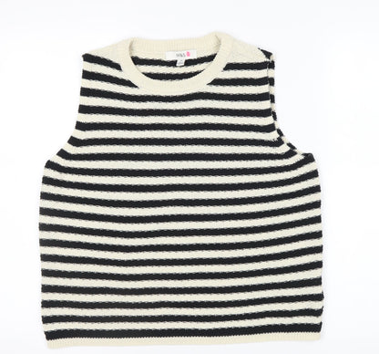 Marks and Spencer Women’s Black Stripe Knit Sleeveless Tank Top M