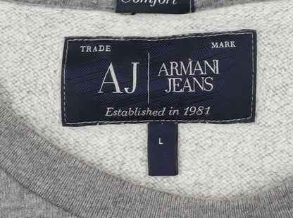 Armani Jeans Men's Grey Crew Neck Pullover Sweatshirt L