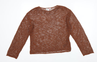 Marks and Spencer Women’s Brown Open-Knit Pullover Jumper Size M