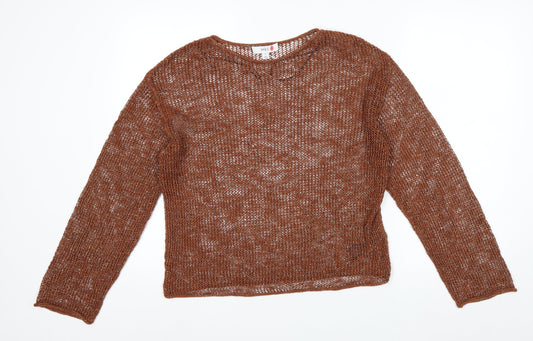 Marks and Spencer Women’s Brown Open-Knit Pullover Jumper Size M