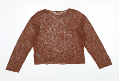 Marks and Spencer Women’s Brown Open-Knit Pullover Jumper Size M