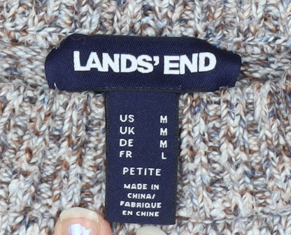 Lands' End Men's Beige Knit Cotton Blend Pullover Jumper Size L