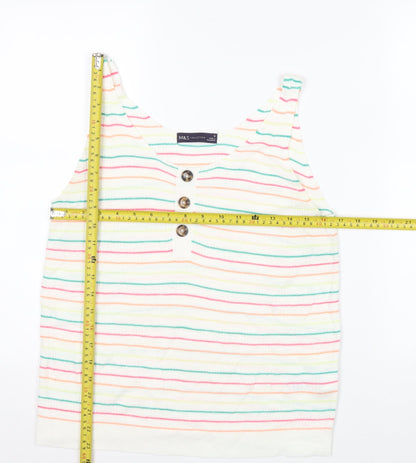 Marks and Spencer Women's Multicoloured Striped Knit Tank Top M