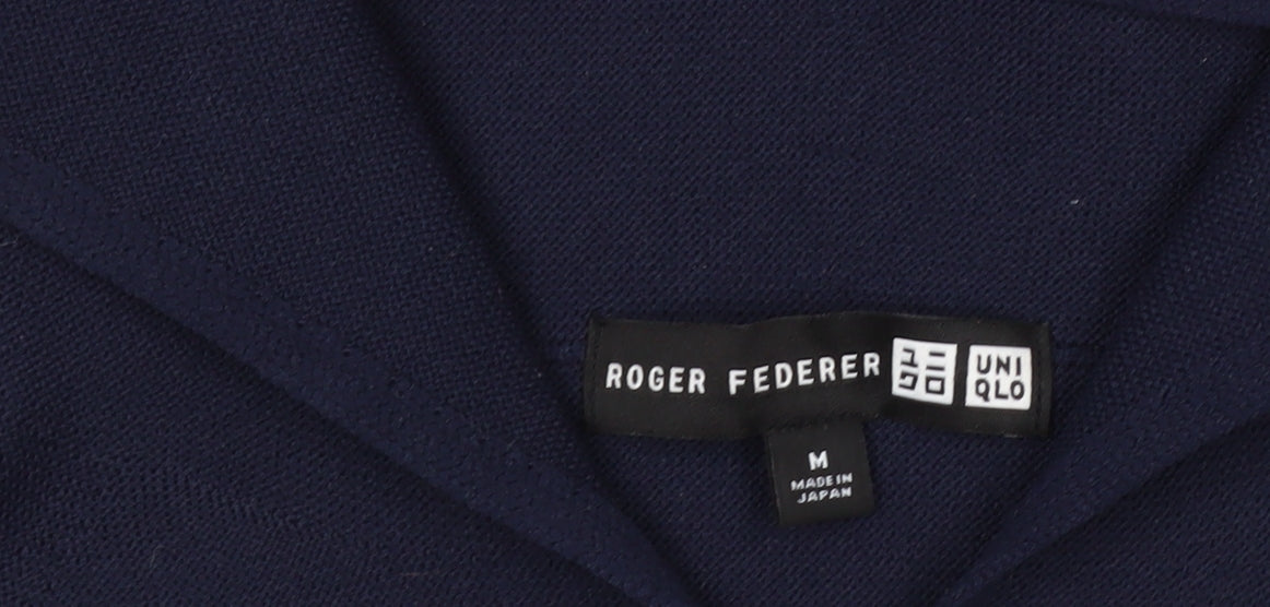 Uniqlo Roger Federer Men's Blue M Pullover Knit Hoodie
