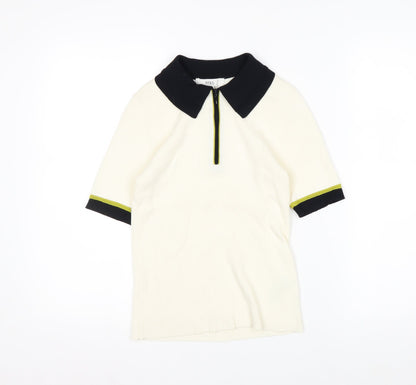 Marks and Spencer Women’s Ivory Knit Collared Polo Top Size S