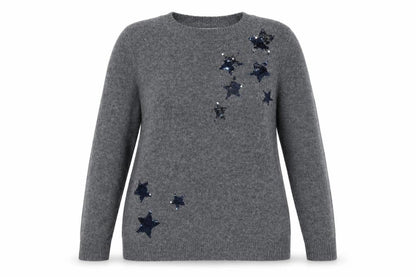 Next Women's Grey Sequin Star Pullover Jumper Size 16