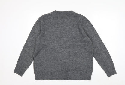 Next Women's Grey Sequin Star Pullover Jumper Size 16