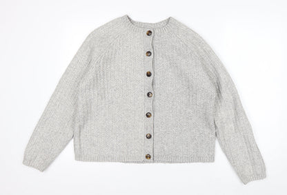 Marks and Spencer Womens Grey Chunky Knit Cardigan Size M