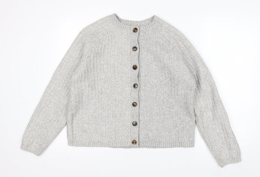 Marks and Spencer Womens Grey Chunky Knit Cardigan Size M